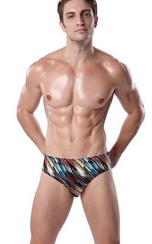 W25057-1 Classic Pattern Vintage Striped Sexy Mens Swimming Briefs Plus size